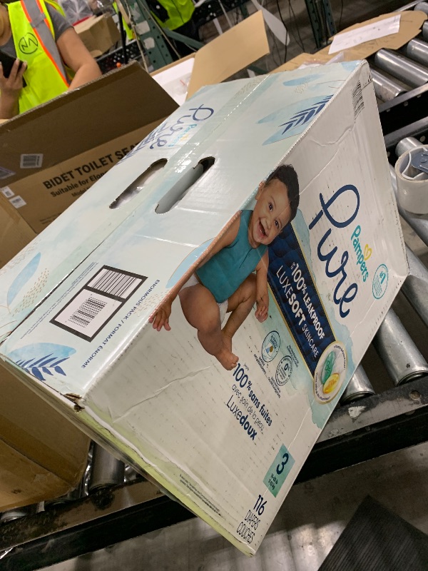 Photo 1 of Pampers Pure Protection Baby Diapers, Size 3 (16-28 lbs), 116 Count, Up to 100% Leakproof, Premium Plant-based Skin Protection, Hypoallergenic Soft Diapers