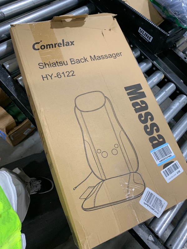 Photo 1 of comrelax Shiatsu Back Massager with Heat, Massage Chair Pad Seat Cushion for Stress Relief, Deep Tissue Kneading & Roller, 2 Vibration Motors, Back Waist Hip Massager, PU Leather, with 2 Adapters
