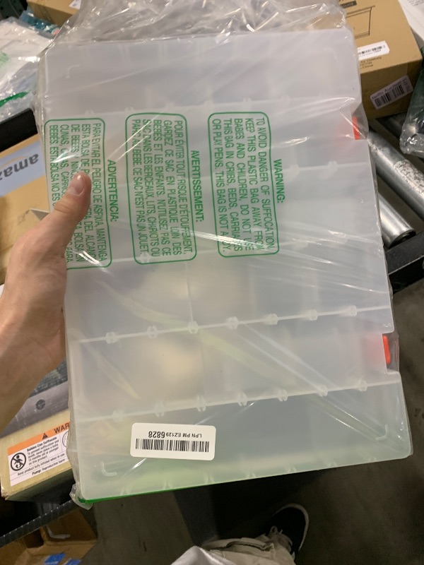 Photo 1 of 48 Grids Large Clear Plastic Organizer Box with Dividers, Plastic Craft Storage Containers Large Bead Organizer Adjustable Compartment Storage Box for Hobby Small Parts, Art Crafts, Jewelry Tackle