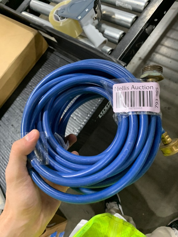 Photo 1 of FUNJEE EVA Coil Garden Hose for Gardener: Retractable Self Coiling Hoses with 3/4" GHT Solid Brass Fittings - Kink Free and Flexible for Home and Garden Yard (15FT, Blue)