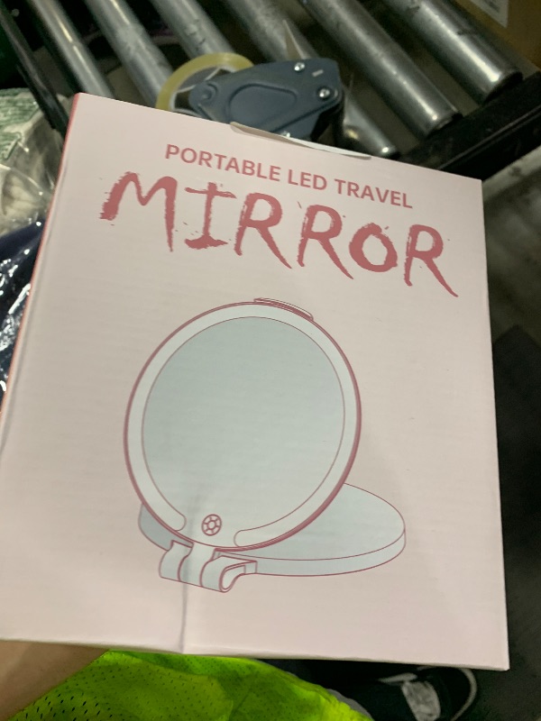 Photo 1 of FUNTOUCH 7'' Travel Makeup Mirror with Lights 10X Magnifying, 3 Color Portable Double Side Vanity Compact Mirror with Rechargeable for Travel Essential, Gifts for Lover