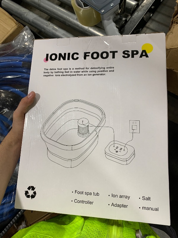 Photo 1 of Ionic Foot Bath Detox Machine, Ionic Foot Spa to Remove Toxins with 2 Arrays, 80 Disposable Foot Bath Liners, Detoxification Sea Aalt, Durable Folding Bathtub - Gift for Women & Men
