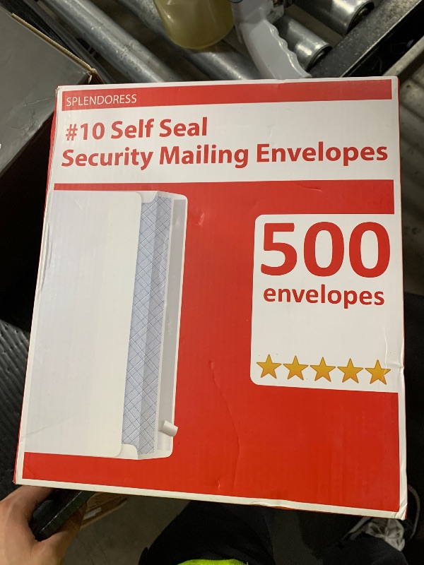 Photo 1 of #10 Envelopes Letter Size Self Seal | 500 Business Mailing Security Peel and Sealing Envelope | 100% Tinted | no 10 White Windowless Legal Regular Plain Envelops Pack | 4-1/8 x 9-1/2 Inches | 24 LB