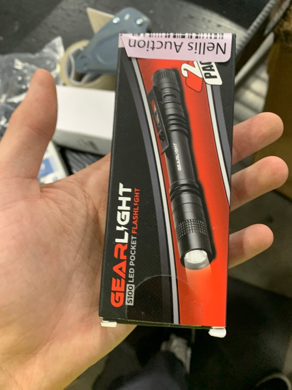 Photo 1 of GearLight S100 LED Pocket Pen Light- 2 Small, Compact Flashlights with Clip for Tight Spaces, Police Inspection, Nurses & Medical Use - White Light - 2 Pack, (S100 Pen Light)