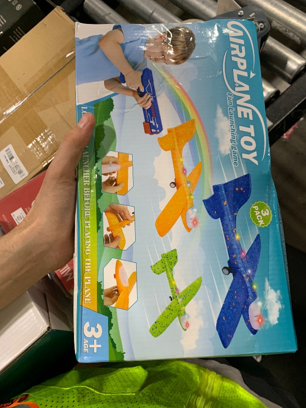 Photo 1 of 3 Pack Airplane Launcher Toy, 12.6" Foam Glider Led Plane, 2 Flight Mode Catapult Plane for Kids Outdoor Sport Flying Toys Gifts for 3 4 5 6 7 8 9 10 12 Year Old Boys Girls