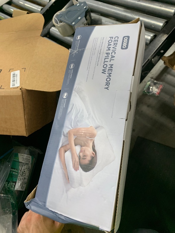 Photo 1 of Osteo Cervical Pillow for Neck Pain Relief, Hollow Design Odorless Memory Foam Pillows with Cooling Case, Adjustable Orthopedic Bed Pillow for Sleeping, Support for Side Back Sleepers