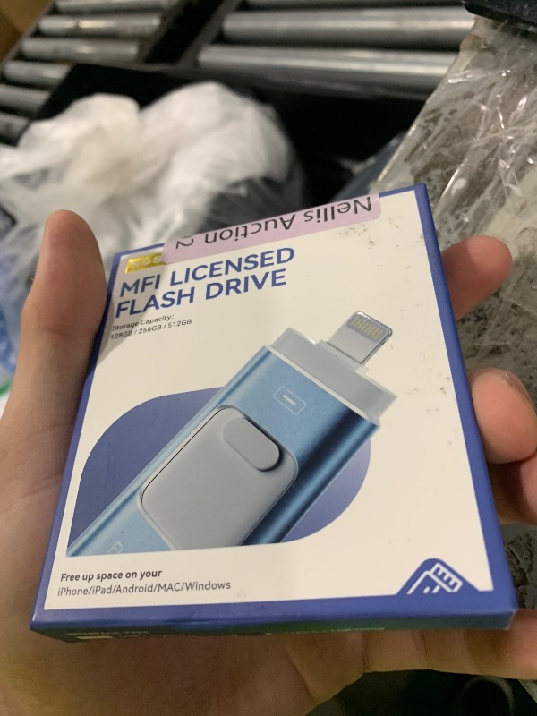 Photo 1 of Apple MFi Certified 256GB Flash Drive for iPhone Thumb Drive Photo Stick, USB Memory Stick iPhone Flash Drive for Photos Videos, High Speed Jump Drive Compatible for iPhone/iPad/Android/PC (Blue)