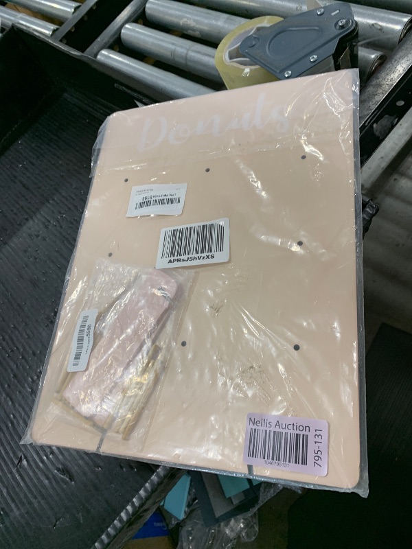 Photo 1 of ??Donut Stand for Party, Donut Wall Holders for Table, Reusable Wood Doughnut Pegboard for Baby Showers, Bridal Shower, Birthday, Wedding, Holds 9 Donuts