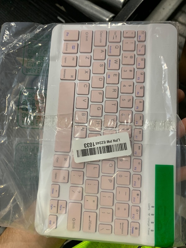 Photo 1 of Ultra-Slim Rechargeable Bluetooth Keyboard Portable Wireless Keyboard for iPad A16 11th 10th Generation, iPad Pro iPad Air iPad mini iPhone, Android Samsung Galaxy Tablet Smartphone Cell Phone (Pink)