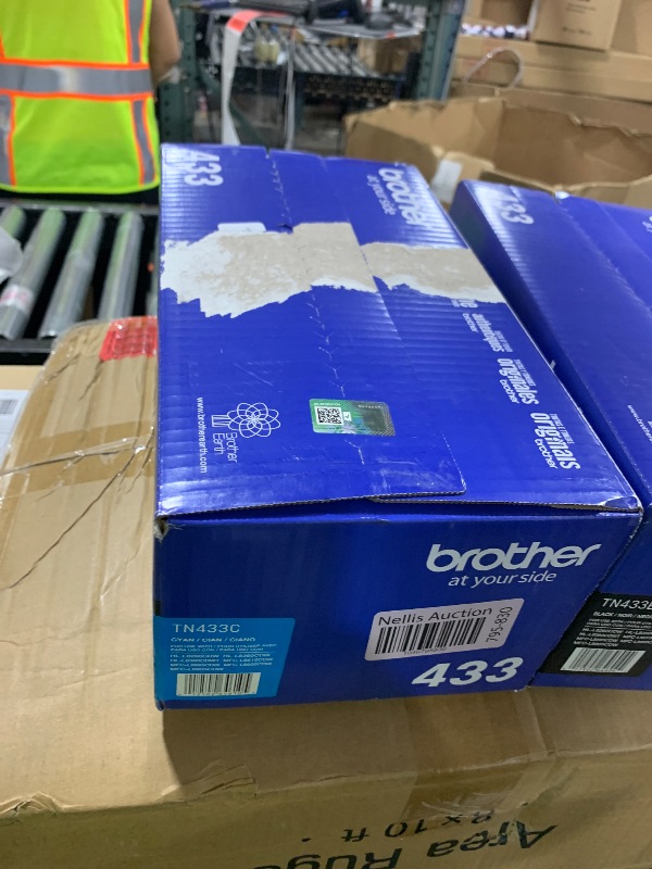 Photo 1 of Brother Genuine High Yield Toner Cartridge, TN433C, Replacement Cyan Toner, Page Yield Up To 4,000 Pages, Amazon Dash Replenishment Cartridge, TN433