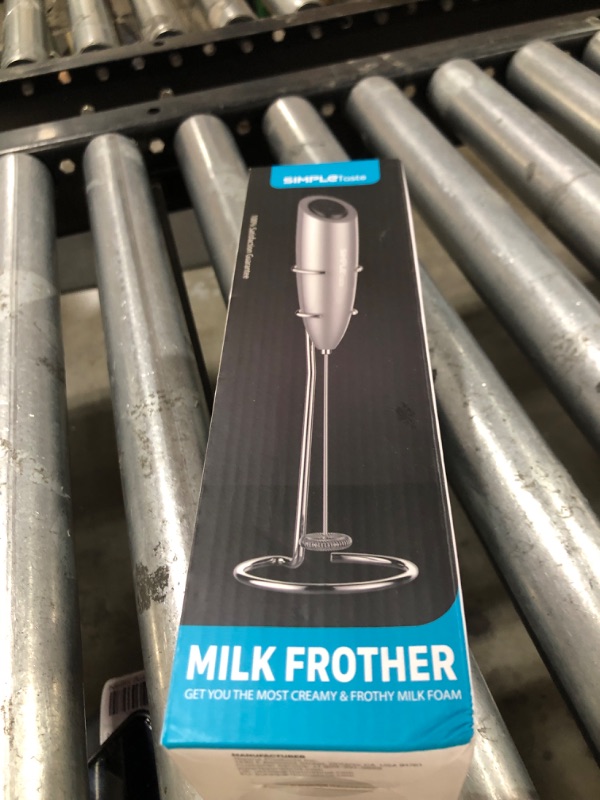 Photo 1 of SIMPLETaste Milk Frother Handheld Battery Operated Electric Foam Maker, Drink Mixer with Stainless Steel Whisk and Stand for Cappuccino, Bulletproof Coffee, Latte