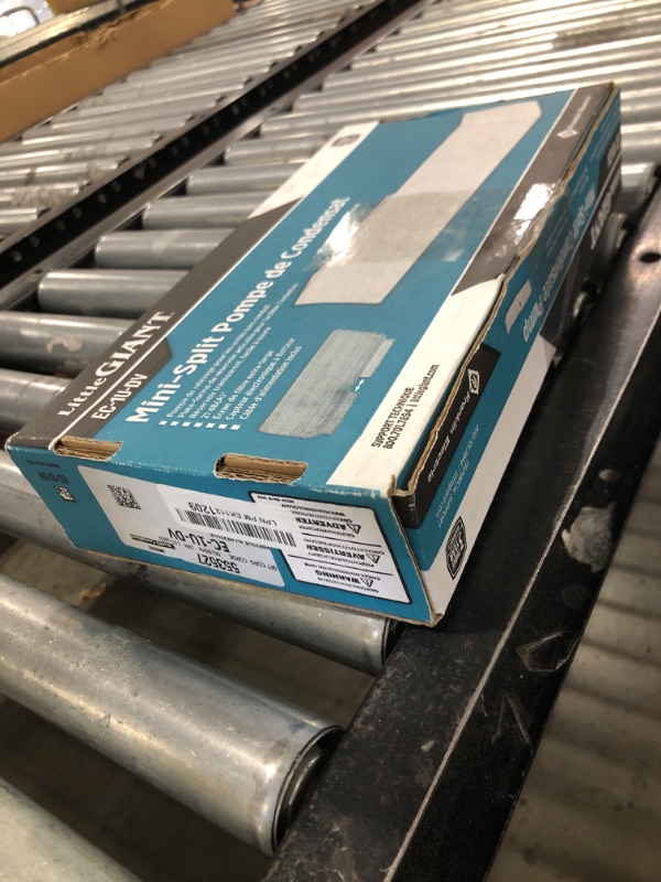 Photo 1 of Little Giant EC-1U-DV 110-240 Volts, 50/60 Hz, 2.5 GPH, Automatic Undermount Mini-Split Condensate Pump System, 4.9-Ft. Cord with Lead Wires, White, 553527