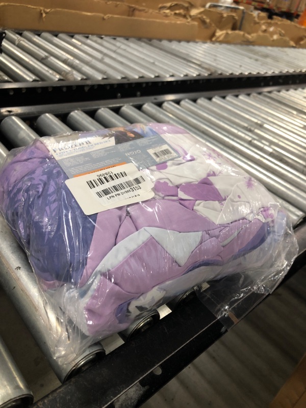 Photo 1 of Disney Frozen 2 Lavender, Light Blue and Purple Forest Spirit 4 Piece Toddler Bed Set - Comforter, Fitted Bottom Sheet, Flat Top Sheet, Reversible Pillowcase