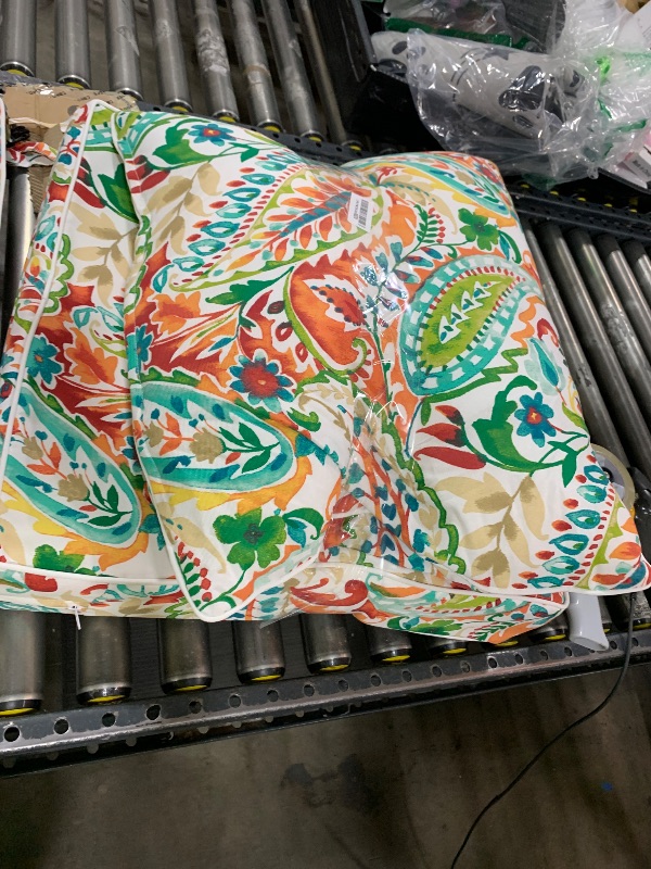 Photo 1 of LVTXIII Outdoor Deep Seat Cushion Patio Seat and Back Cushion Set Seasonal Chair Cushion with Removable Cover and Adjustable Buckle for Home and Garden, 22"x22"x4", Pretty Paisley