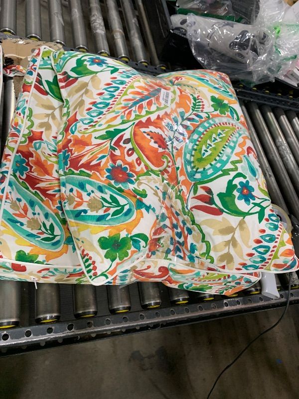 Photo 1 of LVTXIII Outdoor Deep Seat Cushion Patio Seat and Back Cushion Set Seasonal Chair Cushion with Removable Cover and Adjustable Buckle for Home and Garden, 22"x22"x4", Pretty Paisley