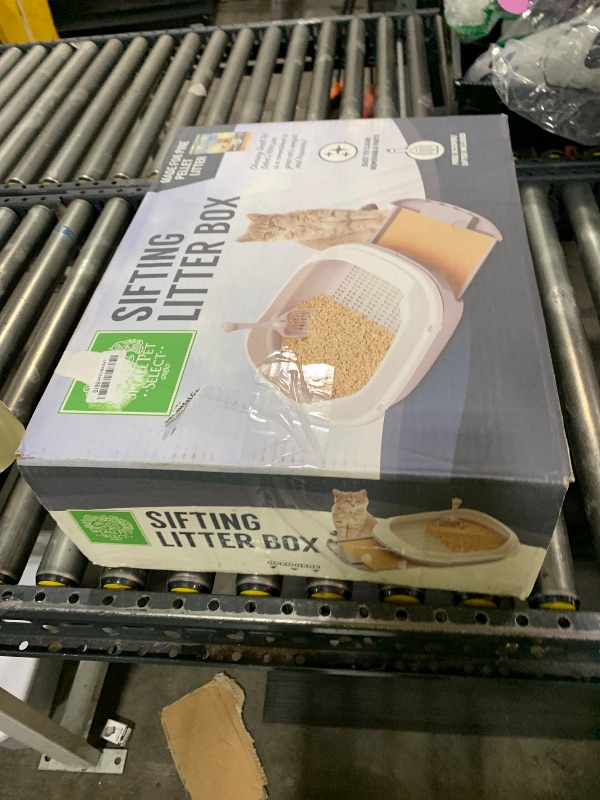 Photo 1 of Small Pet Select - Sifting Cat Litter Box, with 5 Pee Pads and Litter Scoop, Premium System for Cats and Other Small Animals, Tidy and Easy to Clean with Drawer, Scoop, and Removable Tray
