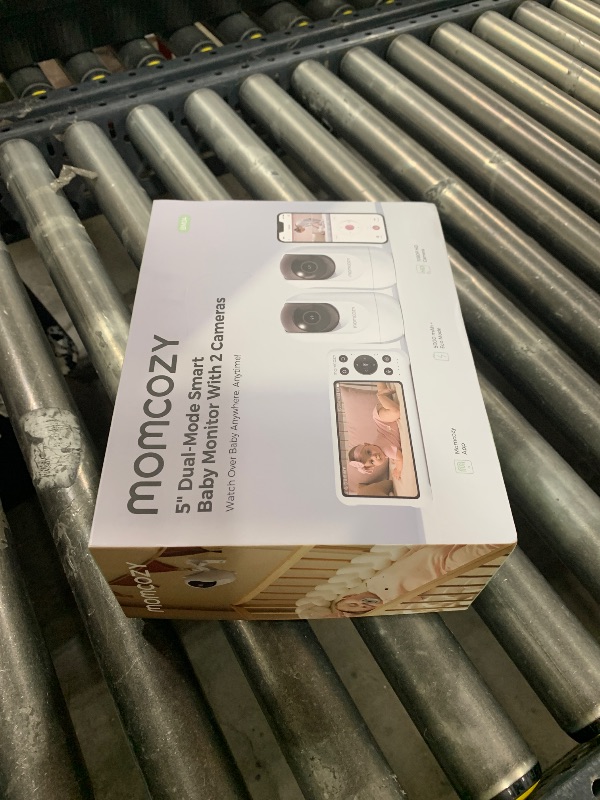 Photo 1 of Momcozy BM04 Smart WiFi Baby Monitor with 2 Cameras, 5’’ 1080P Split Screen Video Baby Monitor with Camera and Audio, Clear Night Vision, 5000mAh Battery, 2-Way Audio