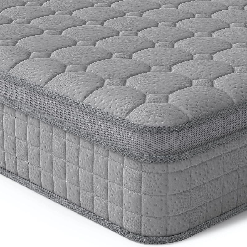 Photo 1 of Original  Series Queen Medium Memory Foam Euro Top 10 in. Grey Mattress