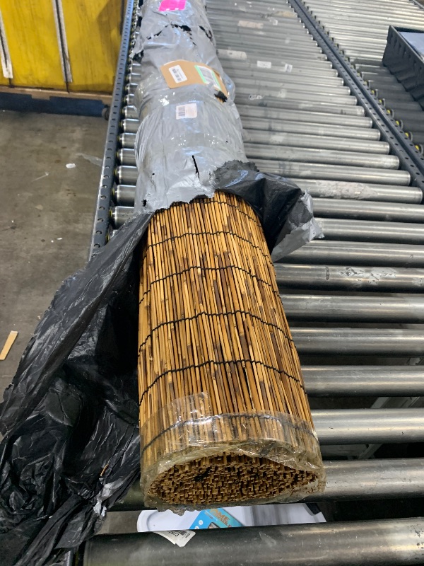 Photo 1 of Natural Reed Fencing Rolls: Privacy Bamboo Fence 3/4/5/6ft High Roll Reed Screen, Decorative Bamboo Fencing for Outdoor Balcony Patio Garden Backyard,with Cable Zip Ties(Coffee, 6x16.4ft)