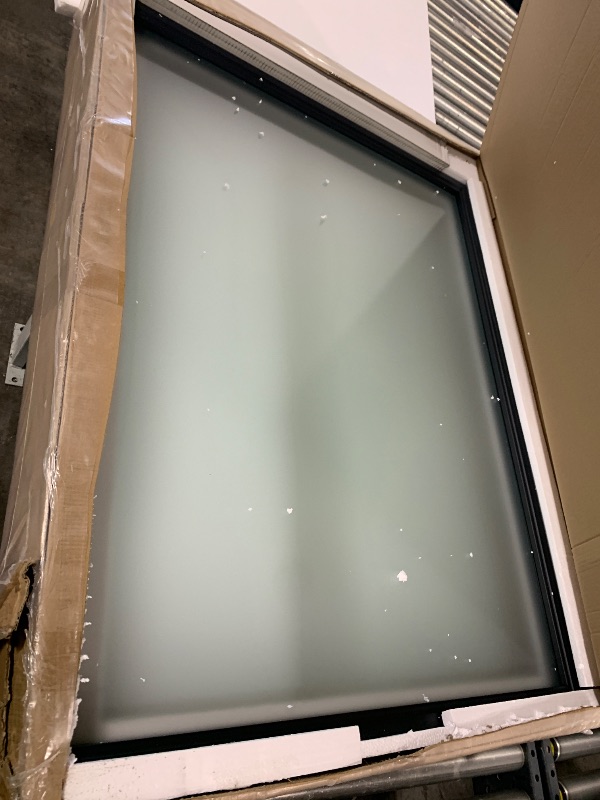 Photo 1 of BARNSMITH 42in x 96in Frosted Glass Barn Door and 6FT Hardware kit Included, Soft Close Mechanism,Black Carbon Steel Tempered Frosted Glass Sliding Barn Door, Easy Assembly
