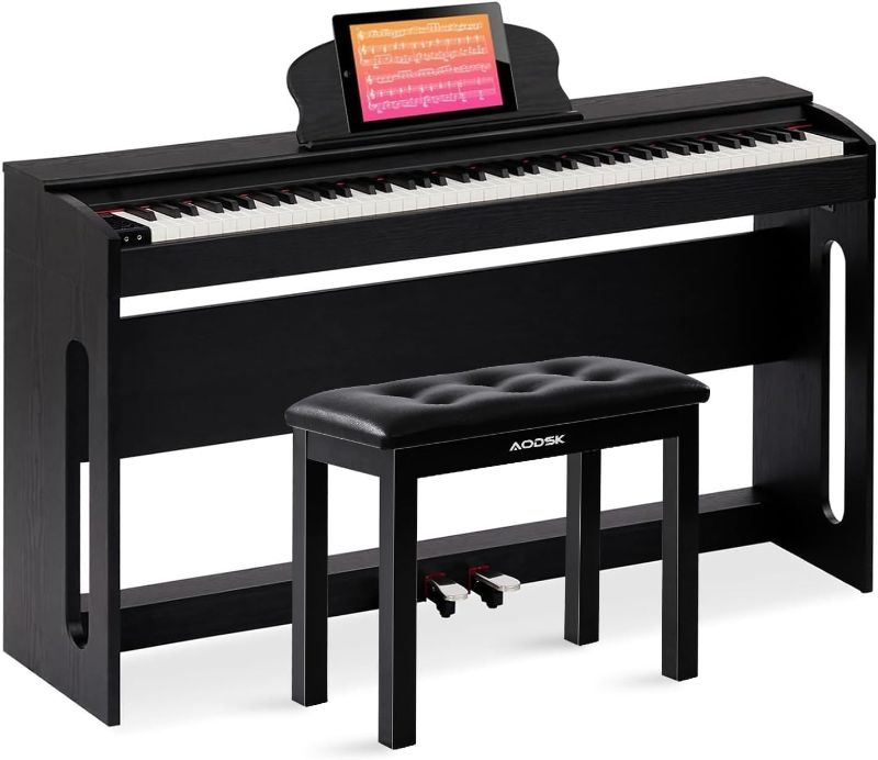 Photo 1 of 88 Key Weighted Action Digital Piano B83 + AODSK Iron Piano Bench UAP-10