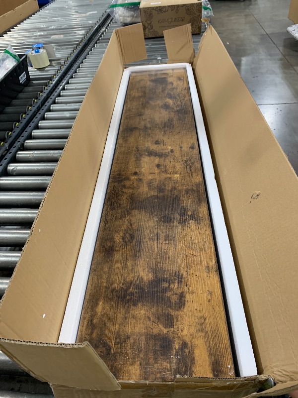 Photo 1 of QEEIG Bathroom Shelves 48 inches Long Wall Shelf Large Extra Long 48 x 9 inch Set of 2, Rustic Brown (008-120BN)