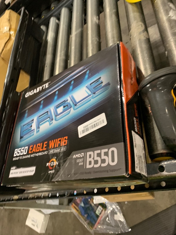 Photo 1 of GIGABYTE B550 Eagle WIFI6 Motherboard, Supports AMD AM4 Ryzen 5000 Processors, ATX, DDR4, 2X M.2, PCIe 4.0, WIFI6, 1GbE LAN, EZ-Latch
