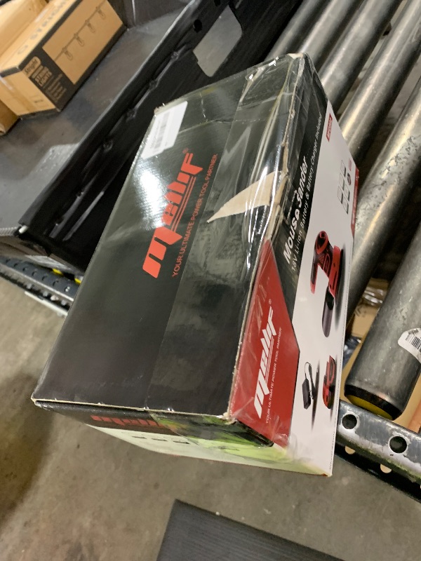 Photo 1 of 1.9Amp Cordless Detail Sander Compatible with Milwaukee 18v Battery, Dust Collector, Brushless 12,000 OPM Speed, Compact Soft Palm Grip, 10pcs Sanding Pads, 2.0Ah Charger & Battery Kit (Red)