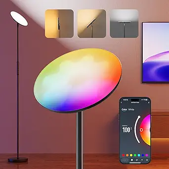 Photo 1 of Smart Floor Lamp, 2800LM RGBWW Standing Lamps for Living Room with Smart App & Voice Control, 69.3in Torchiere Floor Lamps Color Changing, 350°Rotating LED Tall Lamp for Bedroom Office Gaming Party