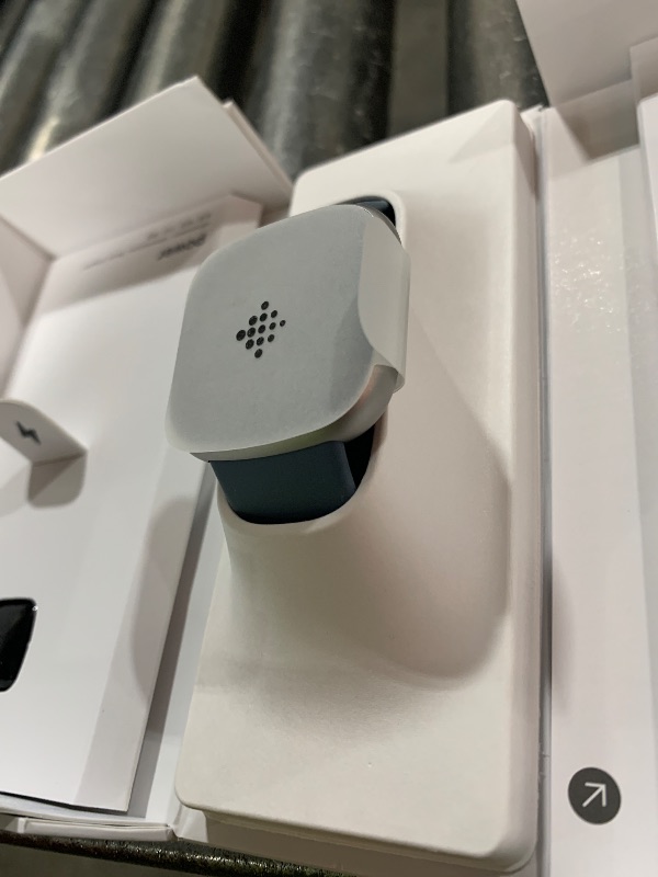 Photo 1 of Fitbit Versa 4 Fitness Smartwatch with Daily Readiness, GPS, 24/7 Heart Rate, 40+ Exercise Modes, Sleep Tracking and more, Waterfall Blue/Platinum, One Size (S & L Bands Included)