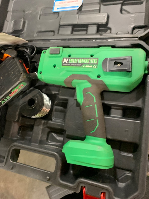 Photo 1 of NEWTRY Cordless Rebar Tie Automatic Rebar Tying Gun Portable Steel Tie Tool with 2pcs 2000mAh Rechargeable Batteries for ?0.3"-1.33" Rebar