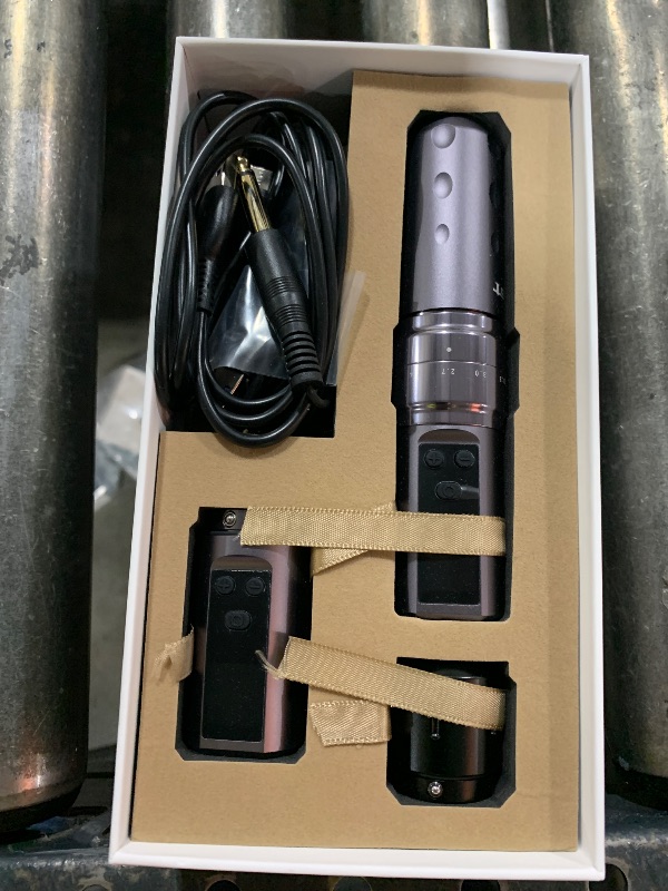 Photo 1 of Mast Fold2 Pro Tattoo Gun Wireless Tattoo Pen Machine 2 Replaceble Batteries 2,000mAh Power Supply Mcore Rotary Motor Real Strokes Length P-076 (Pink-Coffee)