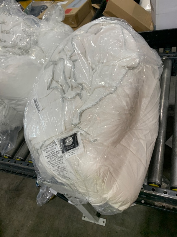 Photo 1 of TOPGREEN Feather Down Fiber Comforter Super King, Extra Fluffy Duvet Insert for All Season, Luxury Hotel Bed Comforters, with Ultra-Soft Egyptian Cotton Blend Case (120X120 Inch, White)