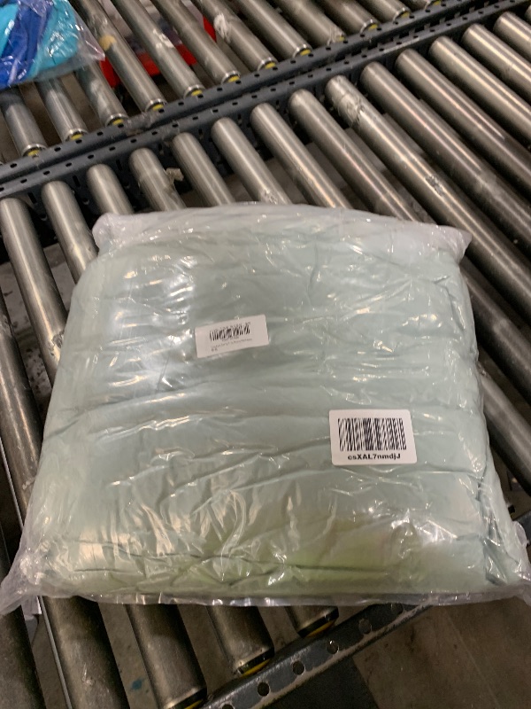 Photo 1 of Lotus Karen Faux Fur Throw Blanket Sage Green Big Bubble Rabbit Fluff 108x90 Inches
