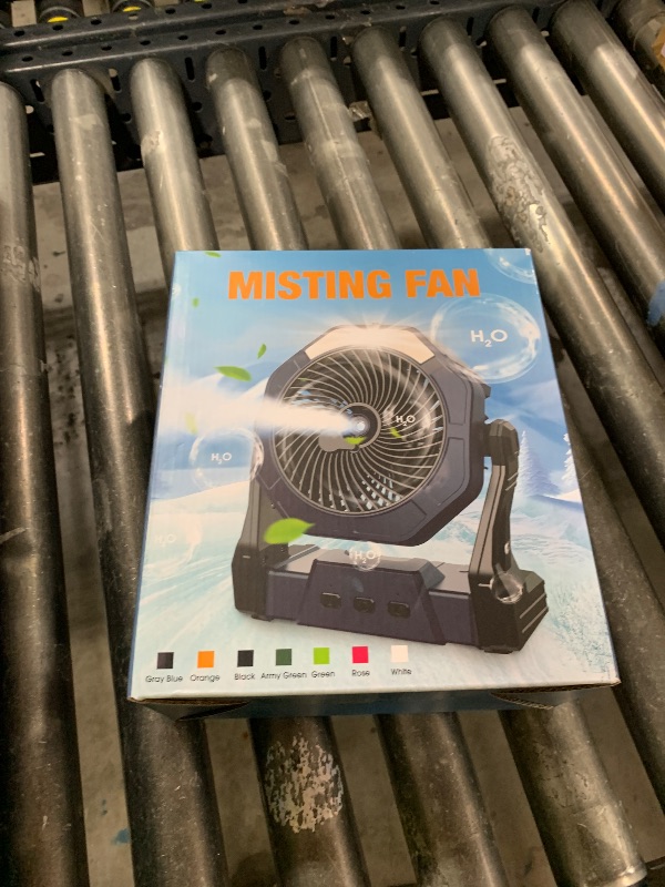 Photo 1 of Ausic Portable Misting Fans for Outside, 30000mAh Outdoor Cooling Camping Fan for Patios, 8 Inch Battery Operated Rechargeable Fans, Water Spray Fan with LED Light, Travel Beach Camping Essential