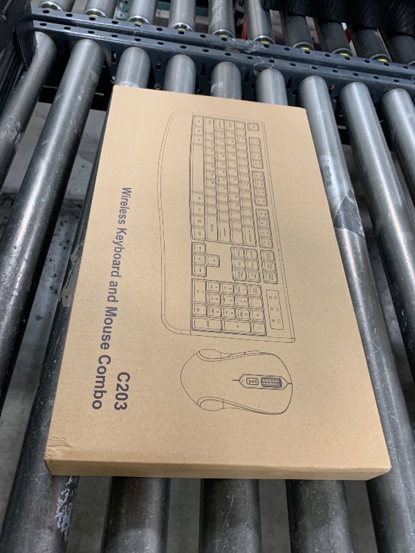 Photo 1 of Wireless Keyboard and Mouse Combo, Full-Sized 2.4GHz Wireless Keyboard with Comfortable Palm Rest and Optical Wireless Mouse for Windows, Mac OS PC/Desktops/Computer/Laptops (Black)