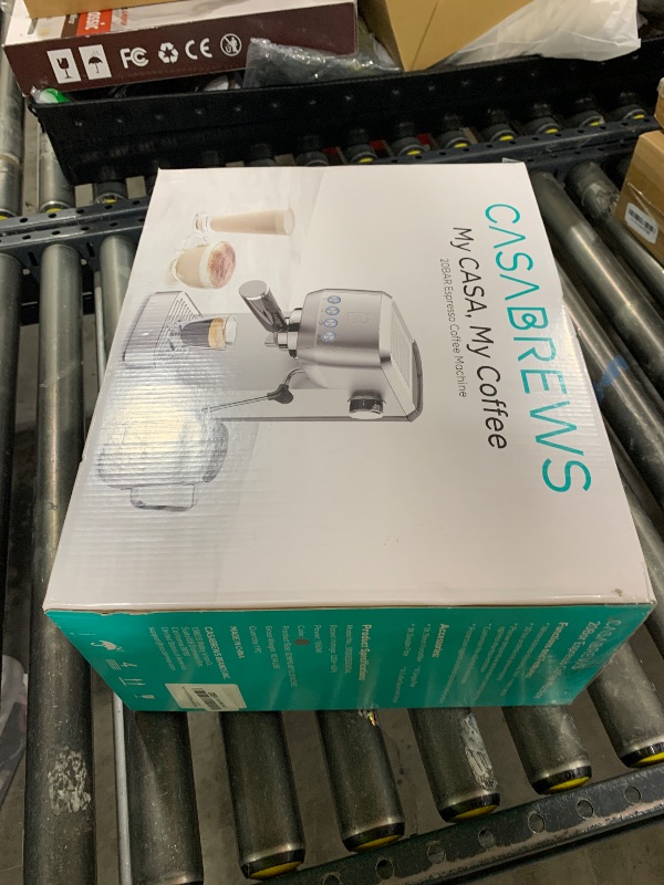 Photo 1 of CASABREWS 3700 Essential Espresso Machine 20 Bar, Stainless Steel Cappuccino & Latte Machine with Steam Frother for Home, 43.9oz Water Tank, Silver
