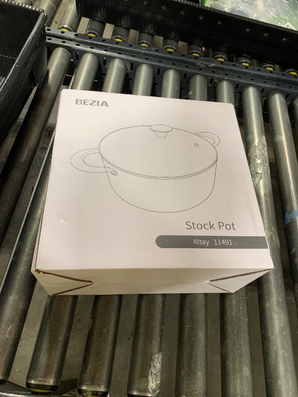 Photo 1 of BEZIA 6 Quart Nonstick Cooking Pot with Lid, Induction Stock Pot Soup Pot, Non-toxic and Oven Safe, Perfect for Stews, Soups and All Stovetops, PFOA PFAS Free