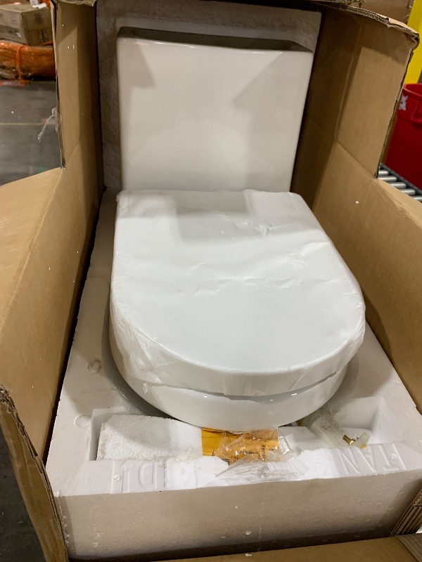 Photo 1 of Deer Valley Compact One-Piece Toilet for Small Bathrooms, Modern Toilet with Powerful Dual Flush 1.1/1.6 GPF, Soft-Close Seat, 12" Rough-In, High-Efficiency, Space-Saving & Quiet White Design