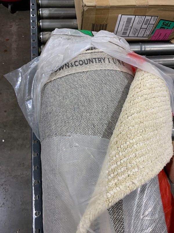 Photo 1 of TOWN & COUNTRY LUXE Rita Ribbed Textured Hand Tufted 100% Wool Area Rug, Taupe/Ivory, 8"x10"