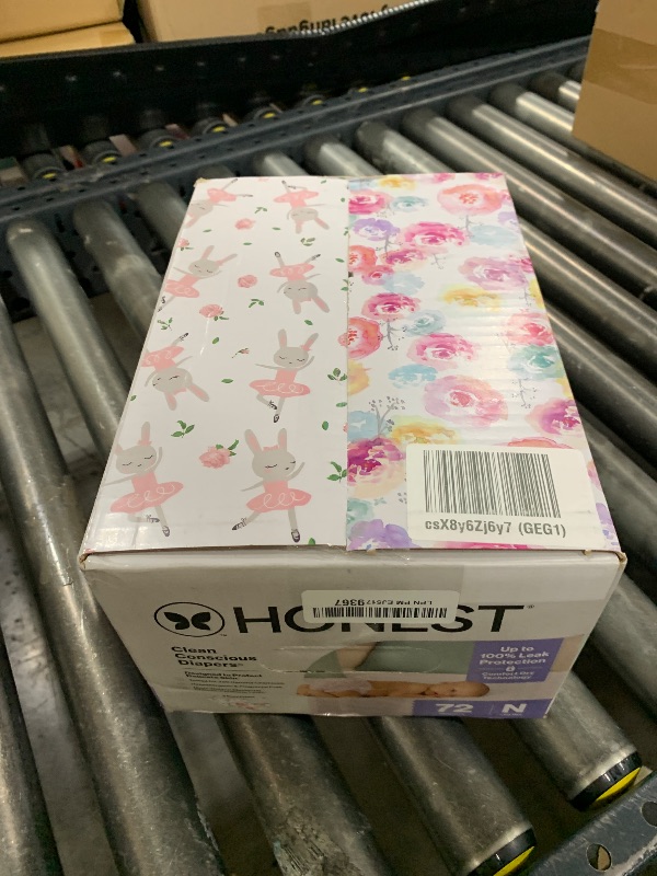 Photo 1 of The Honest Company Clean Conscious Diapers for Delicate Skin | Up to 100% Leakproof | Hypoallergenic, Fragrance Free | Girl Prints | Club Box, Size Newborn, 72 Count (Prints May Vary)