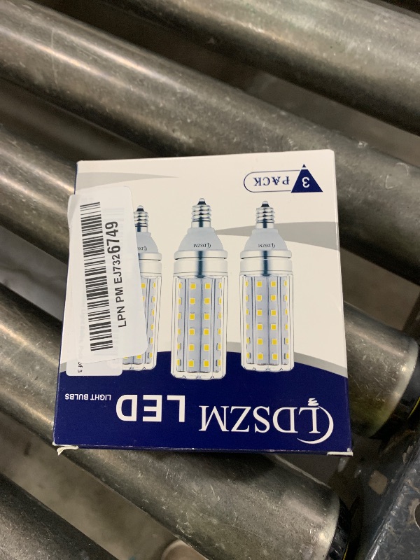 Photo 1 of E12 LED Bulbs,12W LED Corn Light Bulb, E12 LED Bulb 100W Equivalent 1200 Lumen 6000K Cool Daylight White, Non-Dimmable LED Candelabra Light Bulbs, E12 Candelabra base Chandelier Light Bulbs, Pack of 3