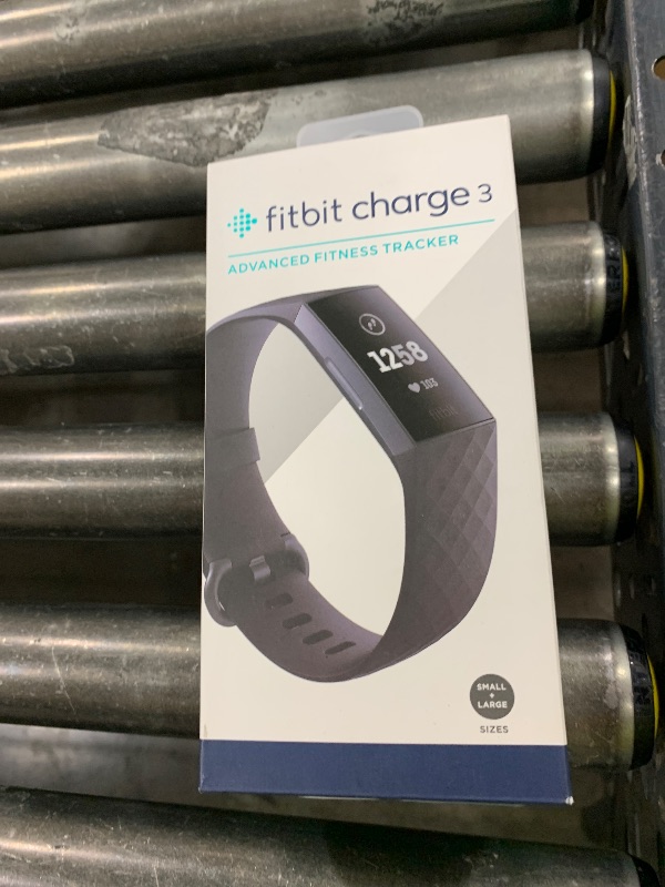 Photo 1 of Fitbit Charge 3 Fitness Activity Tracker, Graphite/Black, One Size (S and L Bands Included)