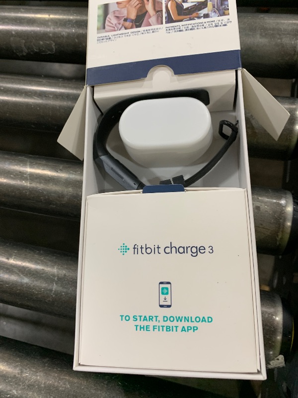 Photo 1 of Fitbit Charge 3 Fitness Activity Tracker, Graphite/Black, One Size (S and L Bands Included)