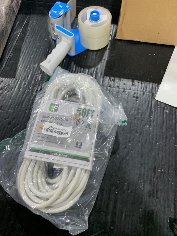 Photo 1 of EP 50 Ft Outdoor Extension Cord - 16/3 SJTW White Electrical Cable with 3 Prong Grounded Plug, UL Listed