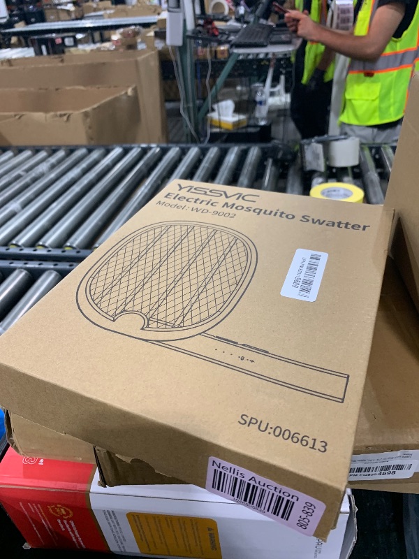 Photo 1 of YISSVIC Electric Fly Swatter Foldable Bug Zapper Racket 2 in 1 Mosquito Killer with Purple Attractant Light Rechargeable 1800mAh for Indoor Home Backyard Patio Camping