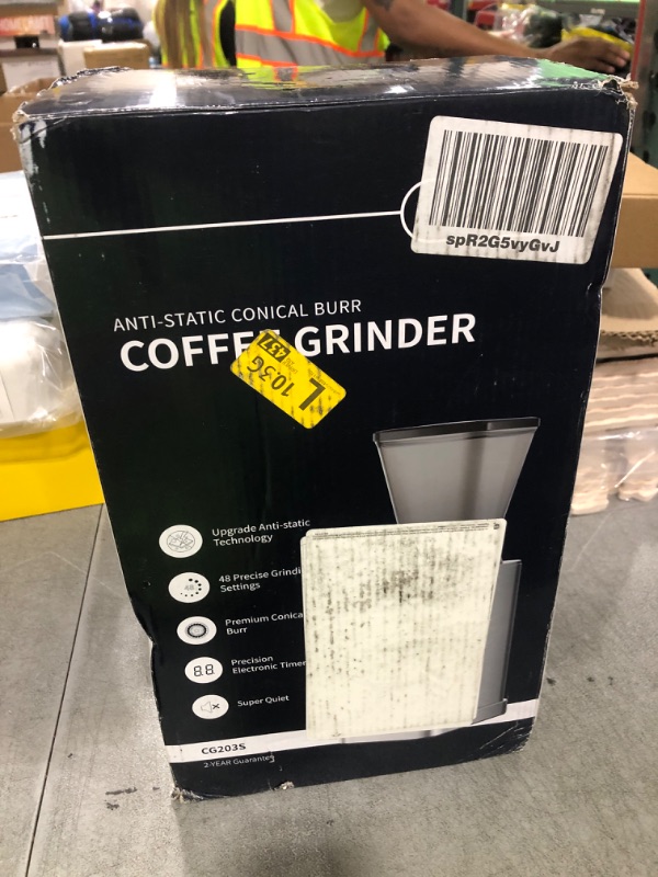 Photo 1 of SHARDOR Professional Conical Burr Coffee Grinder, Coffee Bean Grinder with 48 Grind Settings for Espresso, Drip & French Press, Upgraded Anti-Static Technology, Precision Timer, Stainless Steel