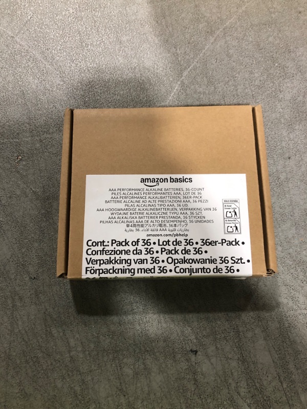Photo 1 of Amazon Basics AAA Alkaline High-Performance Batteries, 1.5 Volt, 10-Year Shelf Life, 36 Count (Pack of 1)