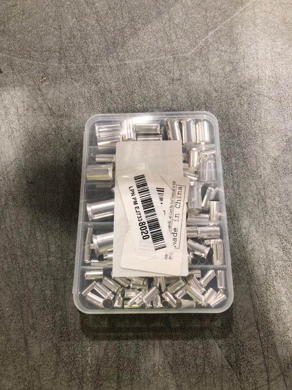 Photo 1 of mankk 166 Pcs Wire Ferrules Kits Silver Plated Copper Crimp Terminal Connector 8 Sizes AWG (1/0 2/0 2 4 6 8 10 12) Sleeves Insulated Cord Pin End Terminal M-020