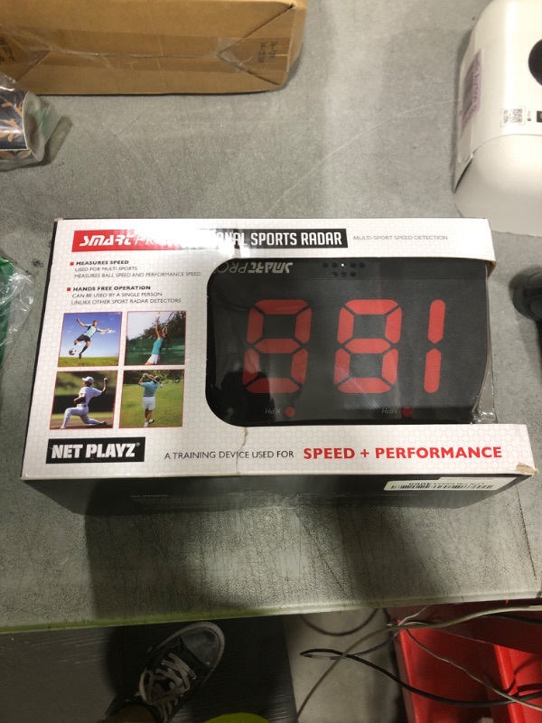 Photo 1 of NET PLAYZ Speed Radar, Muti-Sports Radar Gun (Hands-Free) Measure Speed Sensors for Baseball Softball Tennis Soccer Hockey Lacrosse Handball | Training Aids / Gadget Gifts